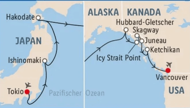 Japan & Alaska Kreuzfahrt – Norwegian Jade 25 Tage Angebot bei Lidl Reisen