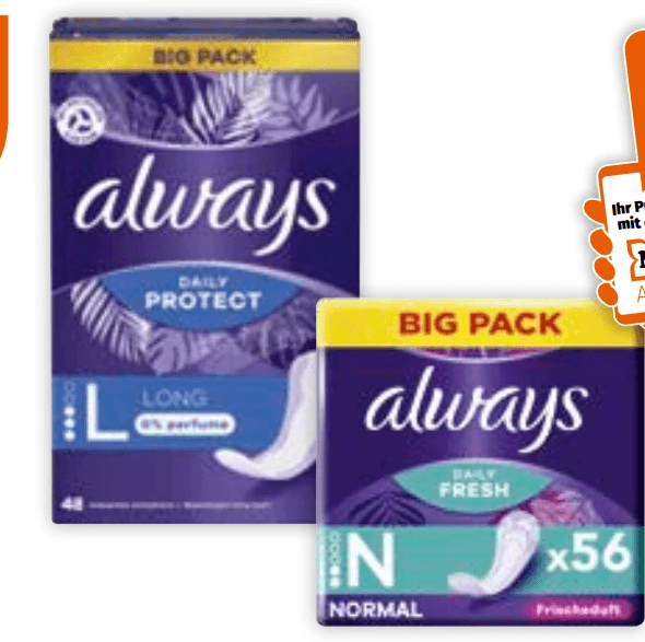 Always Slipeinlagen Big Pack, 38-74 Stück – Müller