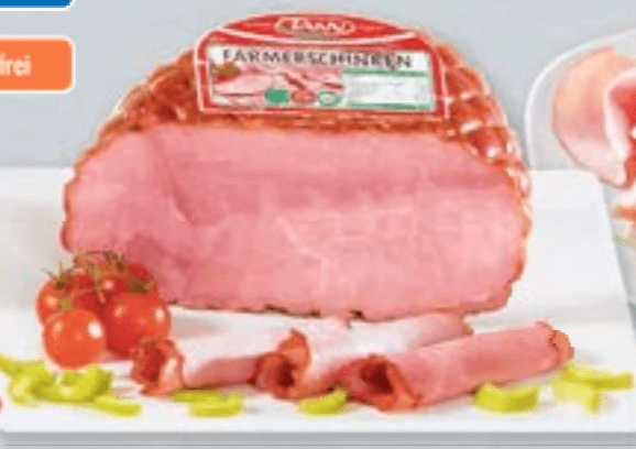 Farmerschinken oder Burgunderschinken, per 100 g TANN – Maximarkt