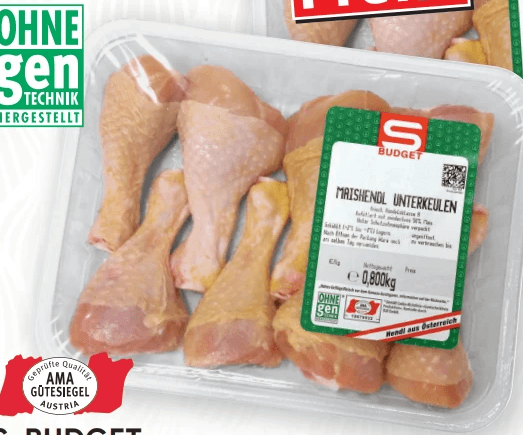 S-BUDGET Hendl Unterkeulen 800 g Angebot bei Spar
