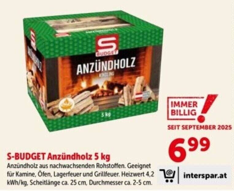 Anzündholz, 5 kg S-Budget – Interspar