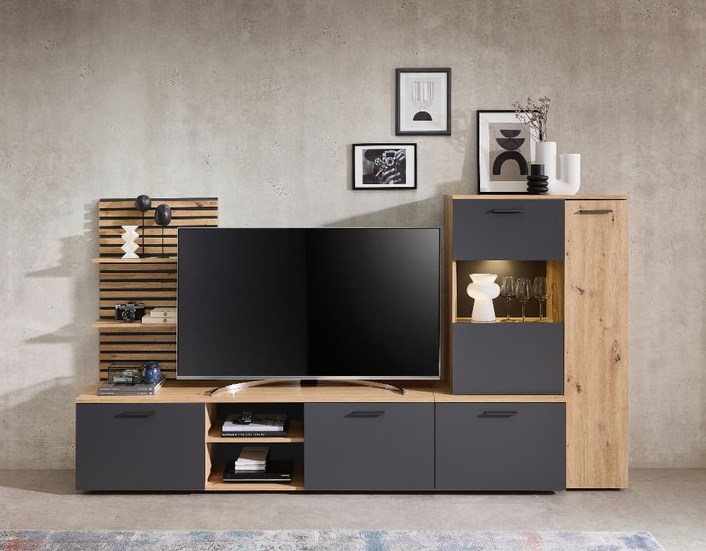 Wohnwand, ca. 250x135x38 cm MIDYOU – Möbelix