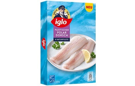 Iglo Wildlachs, Kabeljau Naturfilet, Polar-Dorsch VTP, MSC od. Garnelen, ASC, 225 g-600 g – Billa Plus