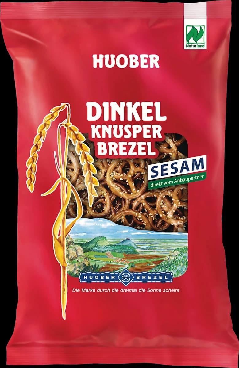 Dinkel Knusper Brezel Sesam, 125 g HUOBER – Dm