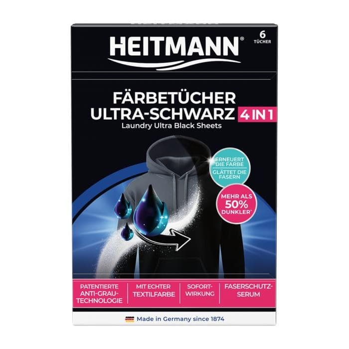 Heitmann Farbtücher Ultra Schwarz, 12 Stück – Norma