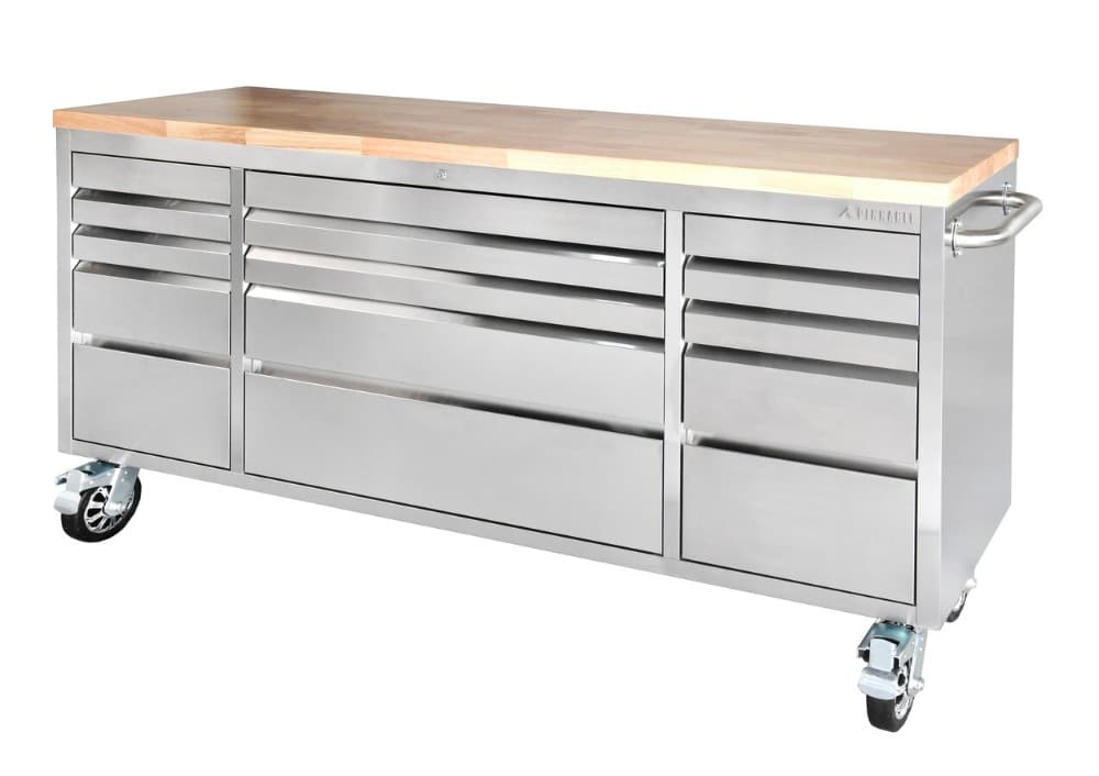 Werkstattwagen + Werkbank Edelstahl PINNACLE HARDWARE Angebot bei Zgonc