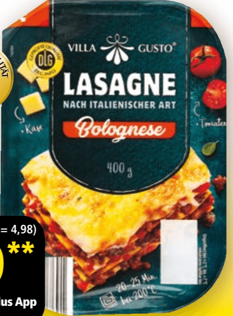 Lasagne Bolognese, 400 g VILLA GUSTO – Norma