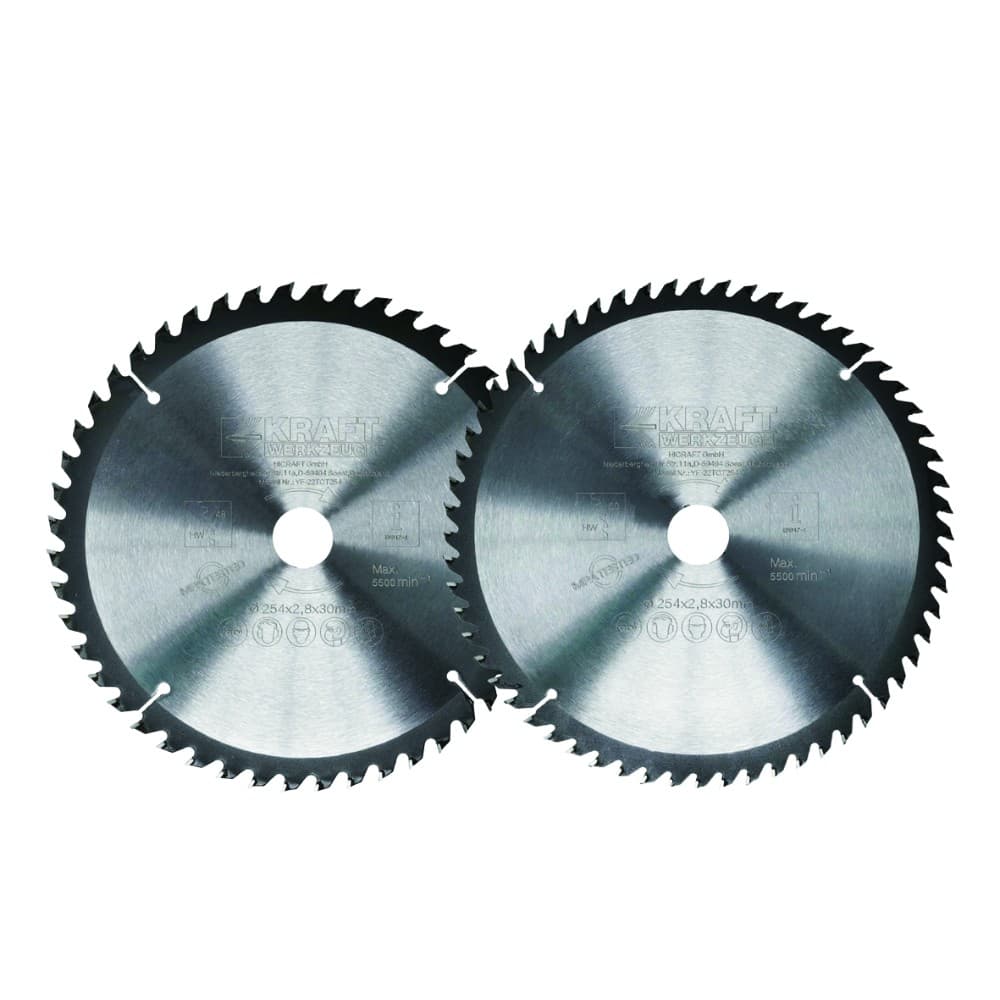 Kraft Werkzeuge Sägeblatt-Satz, 2er-Set Ø 254 mm – Norma