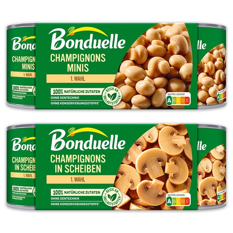Champignons, 3 x 195 g Bonduelle – Norma
