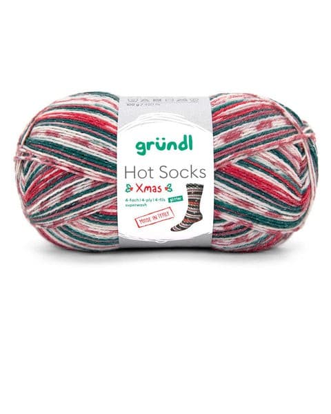 Gründl Weihnachtssockenwolle 4-fach mit Glitter, 100 g, 420 m – Interspar