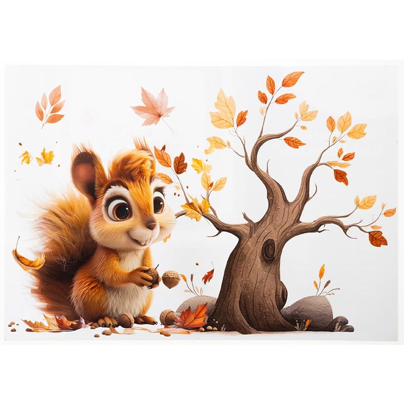 bella casa Fensterbilder Eichhörnchen und Bär ca. 66 x 27 cm Angebot bei Norma