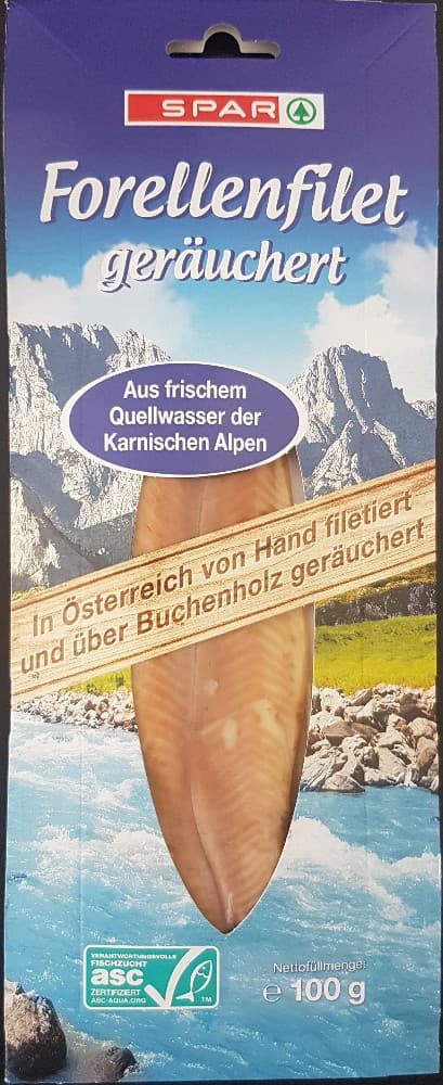 ASC Forellenfilet geräuchert, 100 g – Eurospar