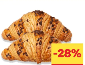 Ofenfrische Buttercroissants Schokolade, 2-Stück-Packung, 160 g – MPREIS