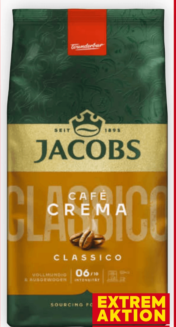 Caffè Crema div. Sorten, 1 kg Jacobs – Billa