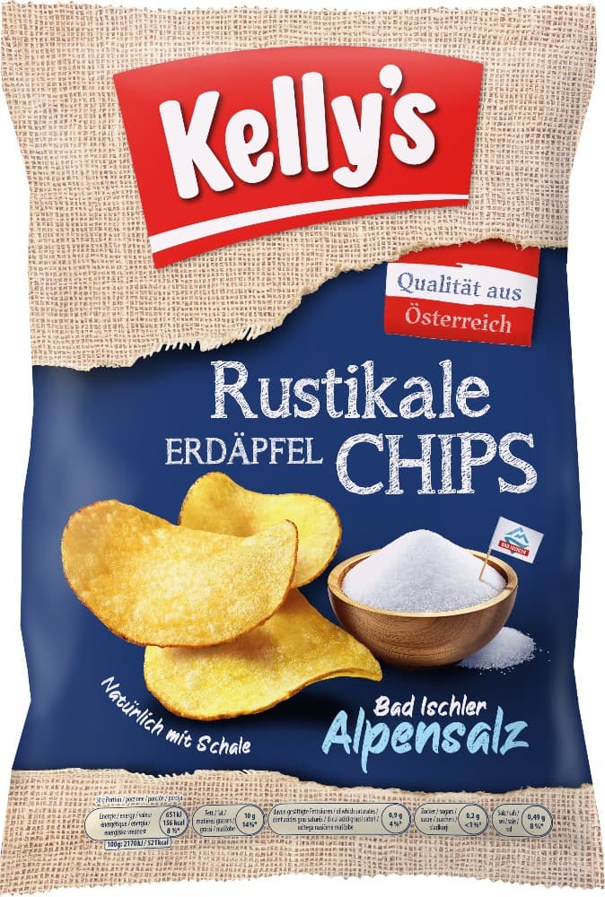 Kelly's Rustikale Chips, 110 g – MPREIS