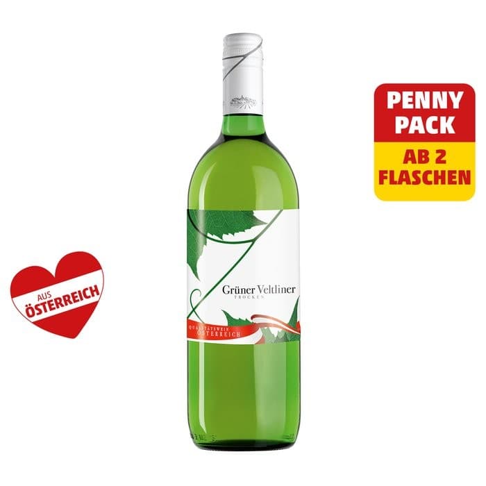Grüner Veltliner, Blauer Zweigelt, Welschriesling od. Blaufränkisch, 1 l – Penny
