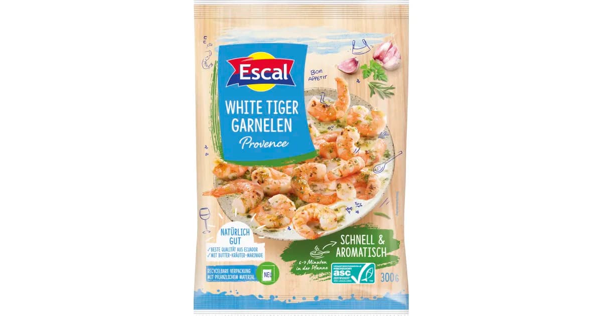 Escal White Tiger Garnelen 215 g–320 g Angebot bei Billa Plus