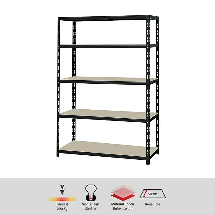 Schwerlastregal, H x B x T: 180 x 120 x 50 cm, 290 kg – Bauhaus