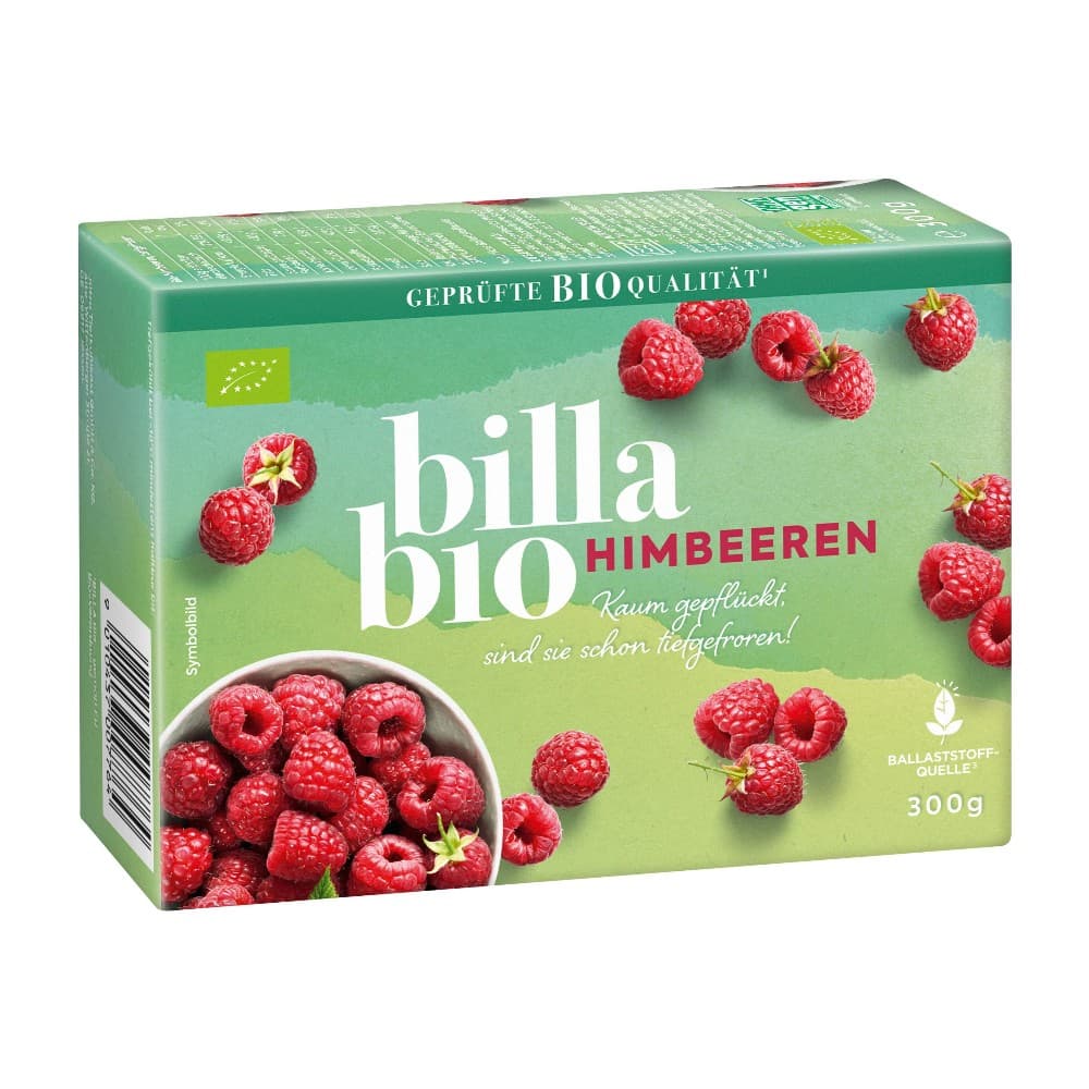 BILLA Bio Bio-Himbeeren, 300 g Packung – Billa