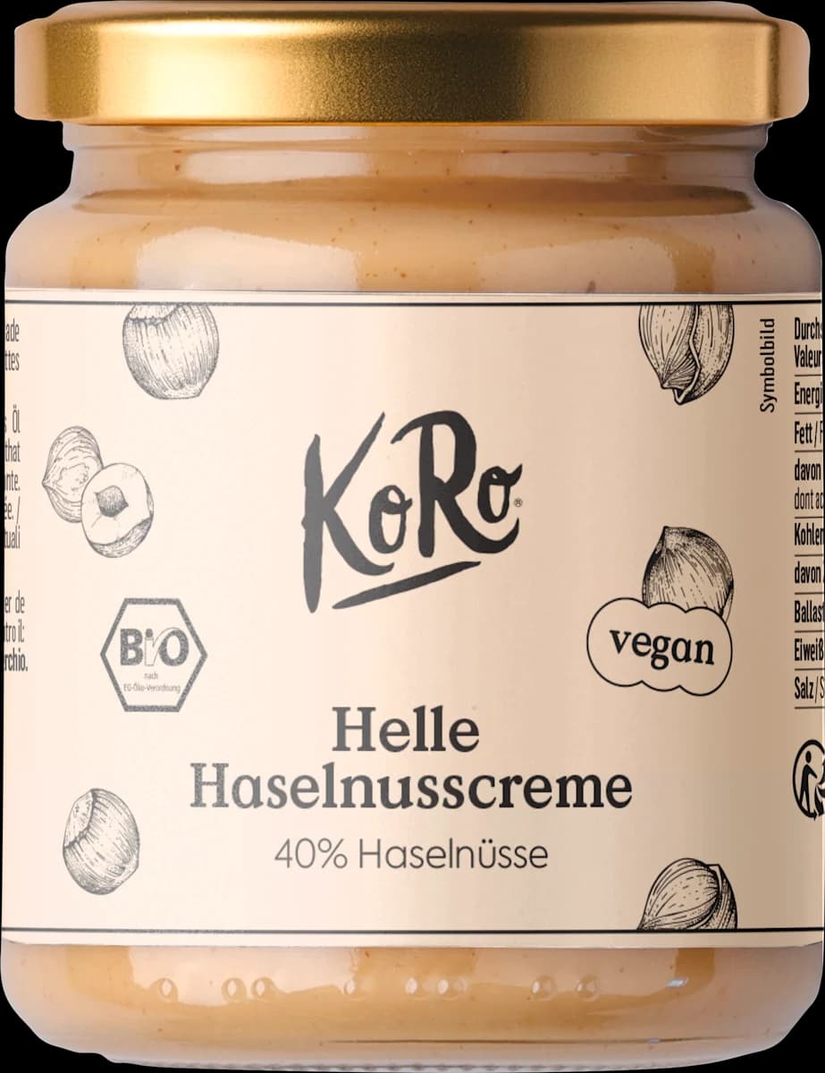 Helle Haselnusscreme, 250 g KORO – Dm