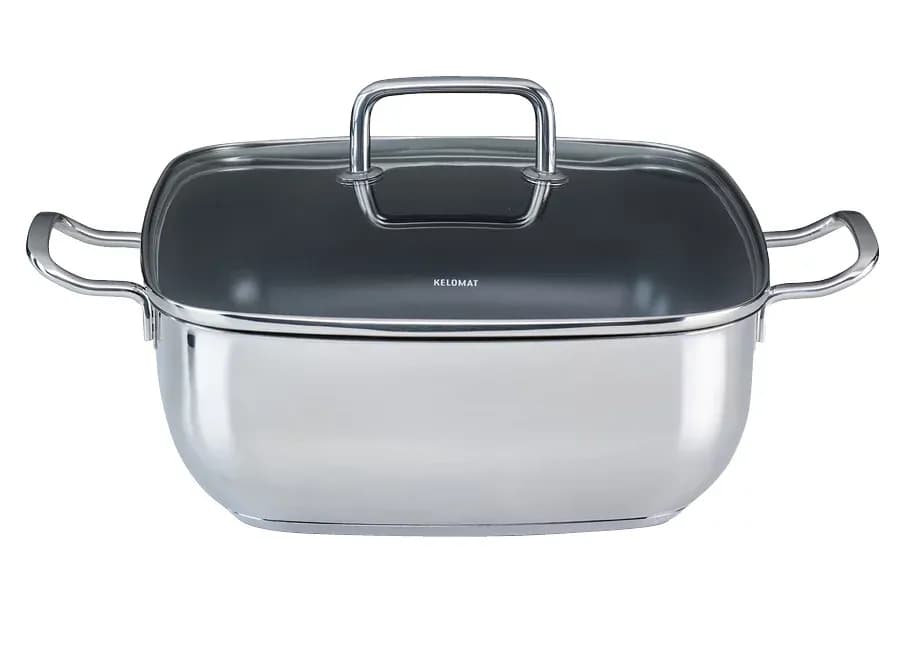 Edelstahl-Bräter, 5,5 Liter, 28 x 28 x 10 cm Kelomat – Maximarkt