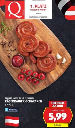 Käsekrainer-Schnecken