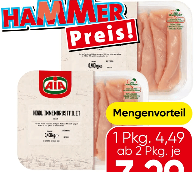 Aia Hendl-Innenfilet, 400 g – Eurospar