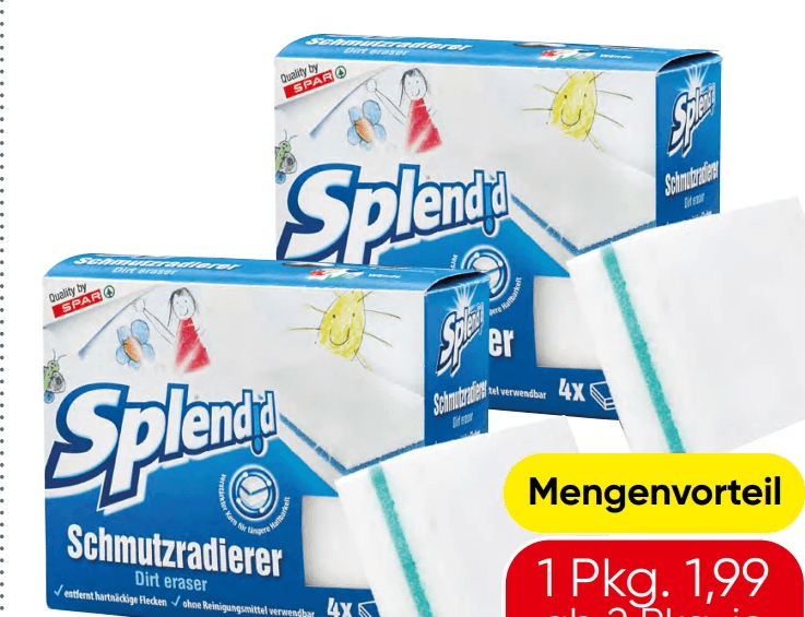 Splendid Schmutzradierer 4 Stk. Angebot bei Eurospar
