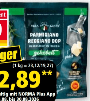 Grana Padano/Parmigiano Reggiano je 125 g oder je 150 g VILLA GUSTO Angebot bei Norma