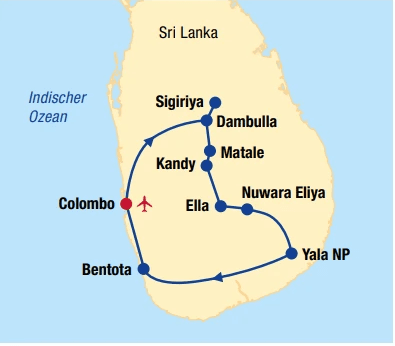 Sri Lanka Rundreise & Baden, 11 Nächte – Billa Reisen