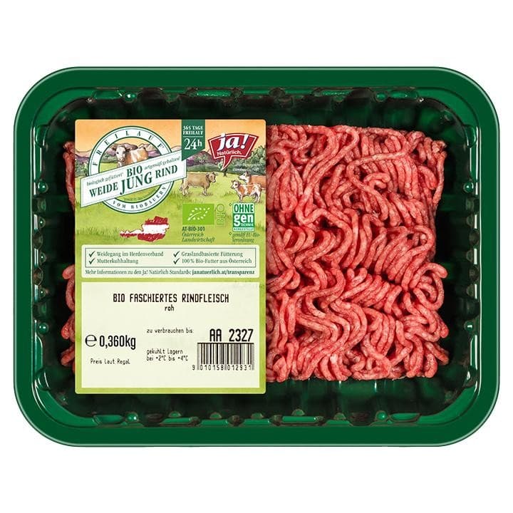 Bio-Faschiertes vom Weidejungrind, 360 g Ja! Natürlich – Billa