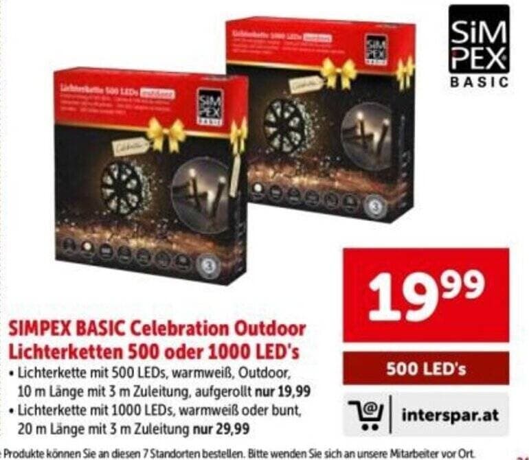 LED Lichterkette, 500 SIMPEX BASIC Celebration – Eurospar
