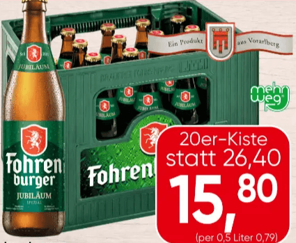 Fohrenburger Jubiläum, 20er-Kiste – Spar