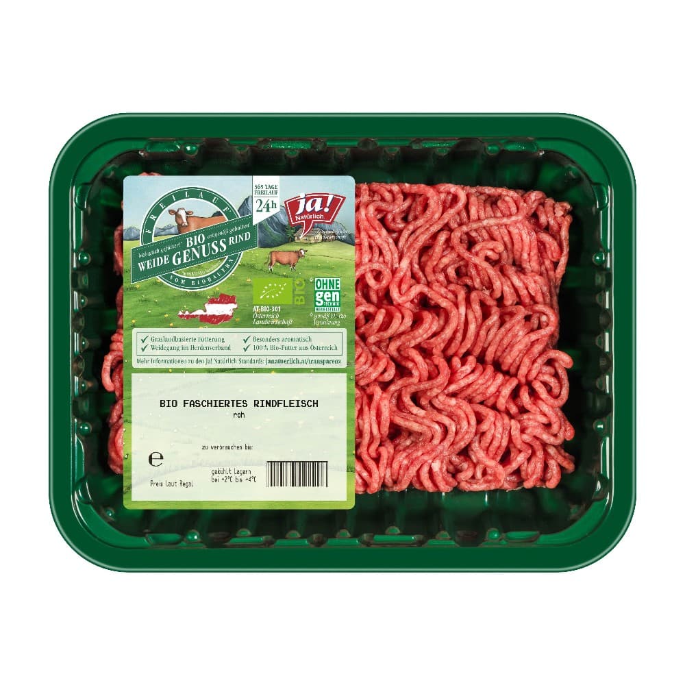 Ja! Natürlich Bio-Faschiertes vom Weidegenussrind, 700 g – Billa Plus