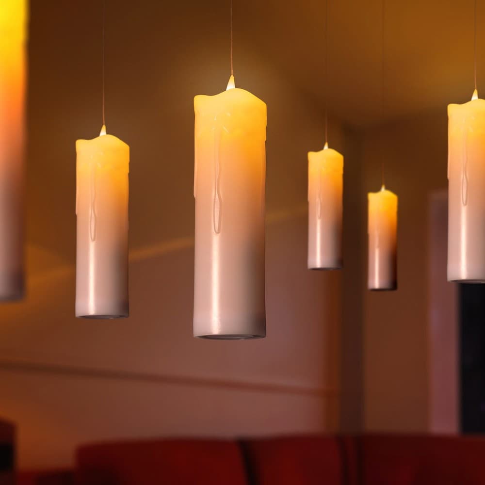 Schwebende LED-Stumpenkerzen, 6er-Set, ca. Ø 5 cm x 19 cm – Norma