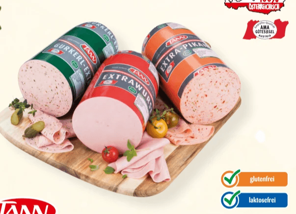 Extrawurst, Extra-Pikant, Puten-Extra, Puten-Extra pikant, Chili- oder Gurkerl-Extra aus Österreich, 100 g – Interspar