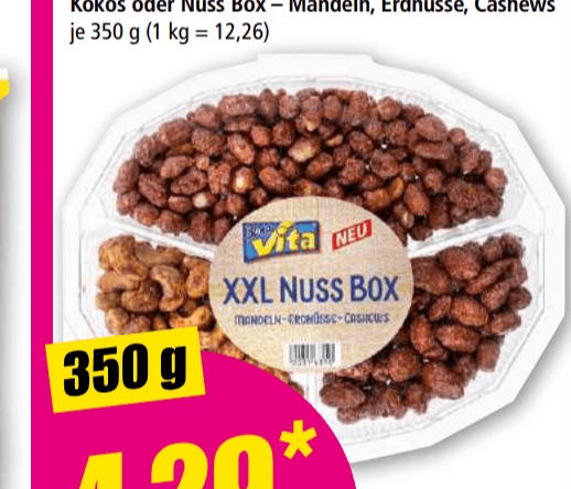 XXL Mandel/Nuss Box, 350 g Bona Vita – Norma