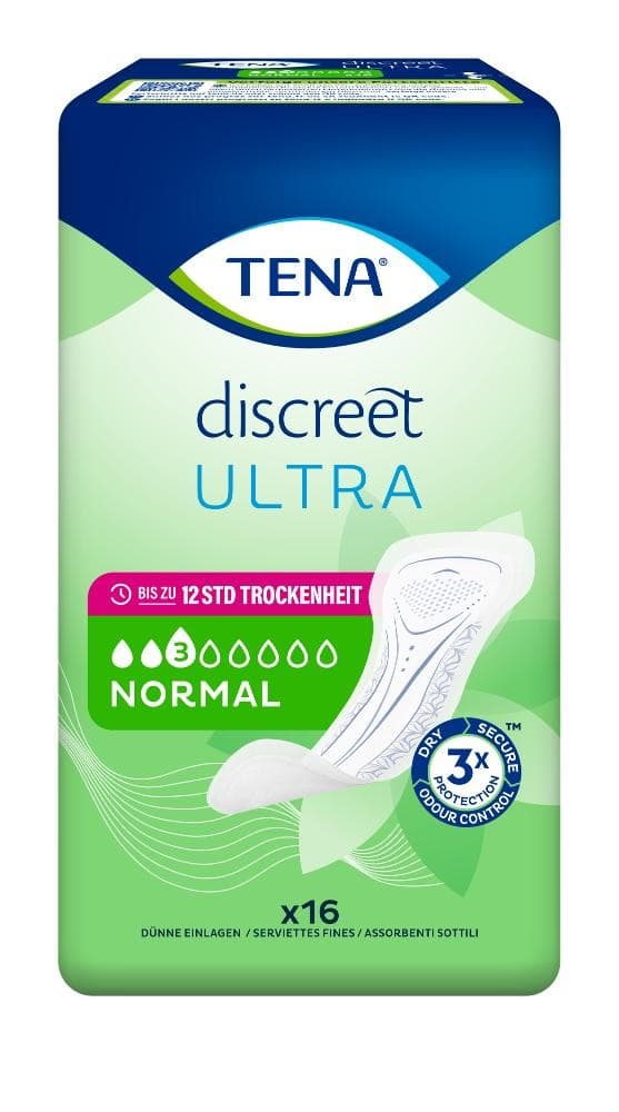Discreet Einlagen, Extra je 10 Stück, Normal je 12 Stück oder Ultra Normal je 16 Stück Tena – Norma