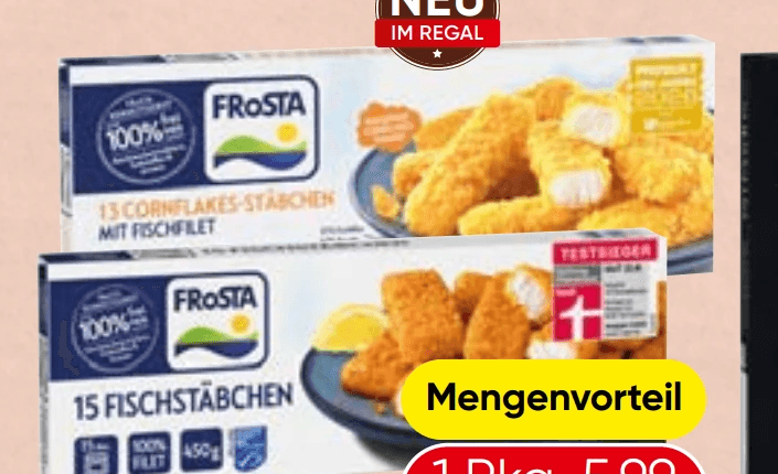 Frosta Fischstäbchen, High Protein Schlemmerfilet, Pfannen- oder Backofenfisch MSC, 240-450 g – Spar