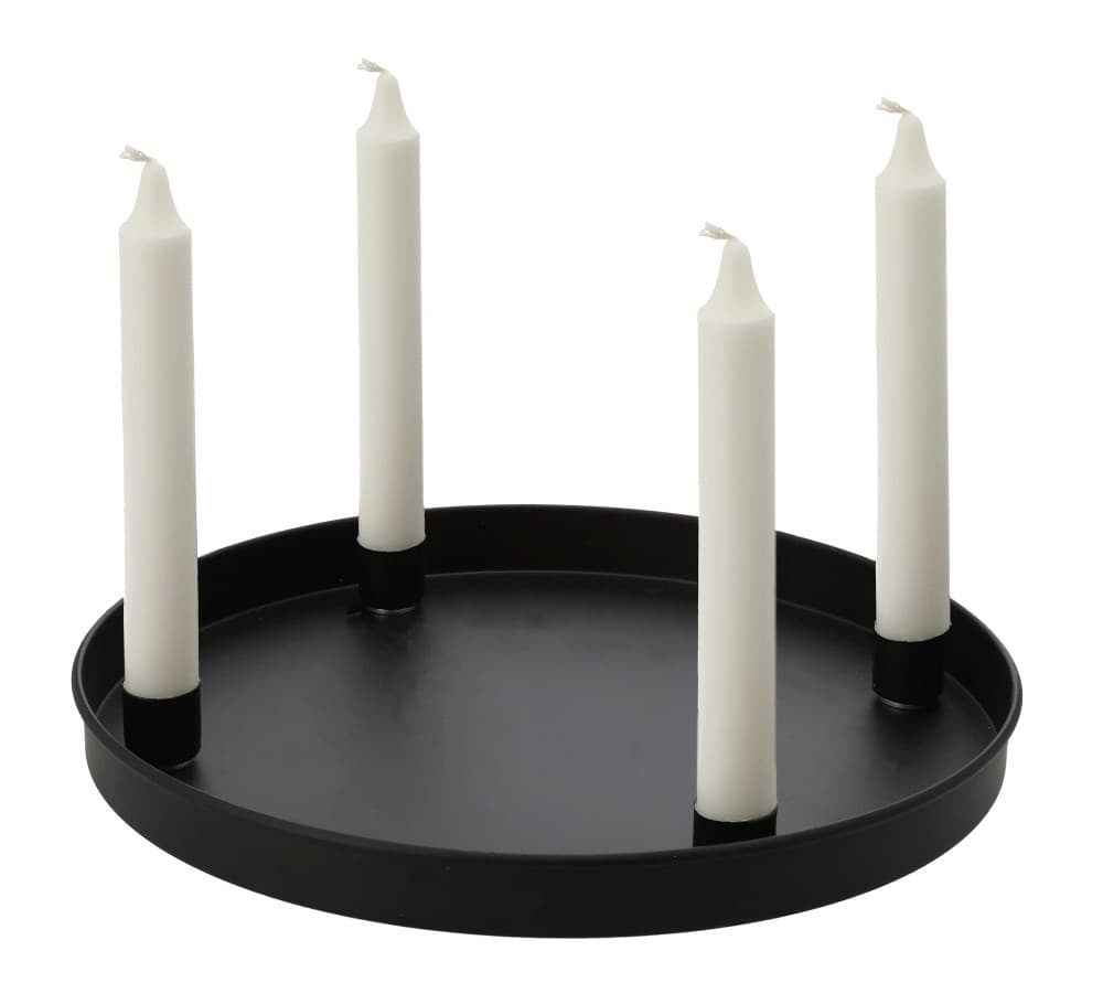 Kerzenteller aus Metall schwarz, Ø 30cm ipuro – XXXLutz