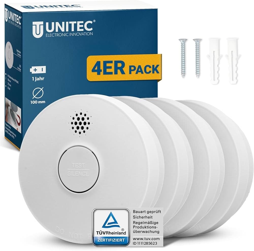 UniTEC Rauchwarnmelder, 4er-Pack – Bauhaus