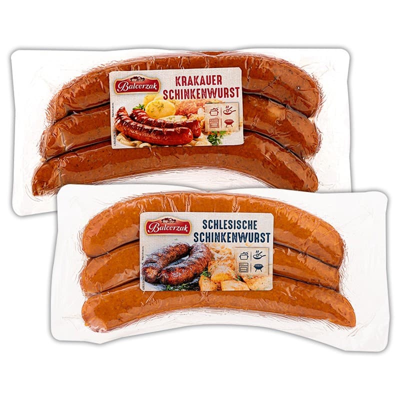 Krakauer/Schlesische Schinkenwurst, 3 Stück, 450 g Balcerzak – Norma