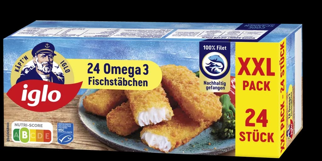 Fischstäbchen Omega 3 XXL 24 Stück, 720 g Iglo Angebot bei Norma