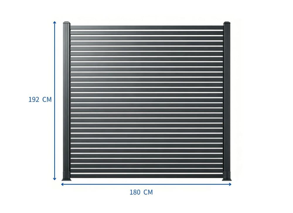 Aluminium-Rhombus-Sichtschutzzaun Cortina, 1 Element + 2 Pfosten Hardin – Norma