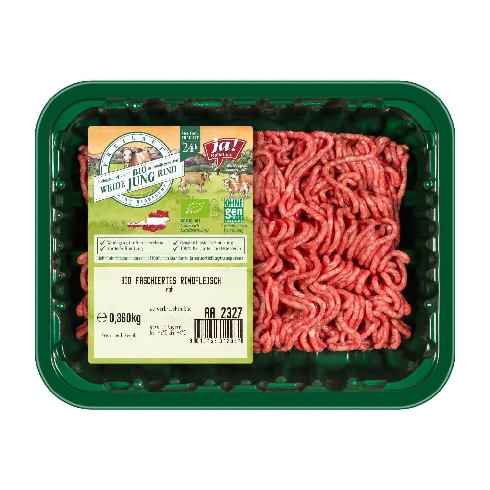Ja! Natürlich Bio-Faschiertes gemischt, 360 g Packung – Billa Plus