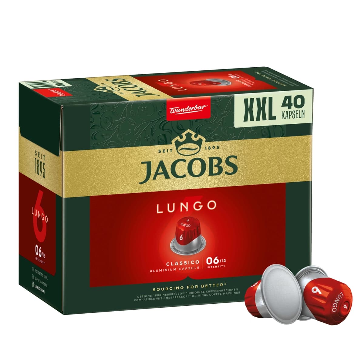 Jacobs Nespresso kompatible Kapseln, 40 Kapseln – Maximarkt
