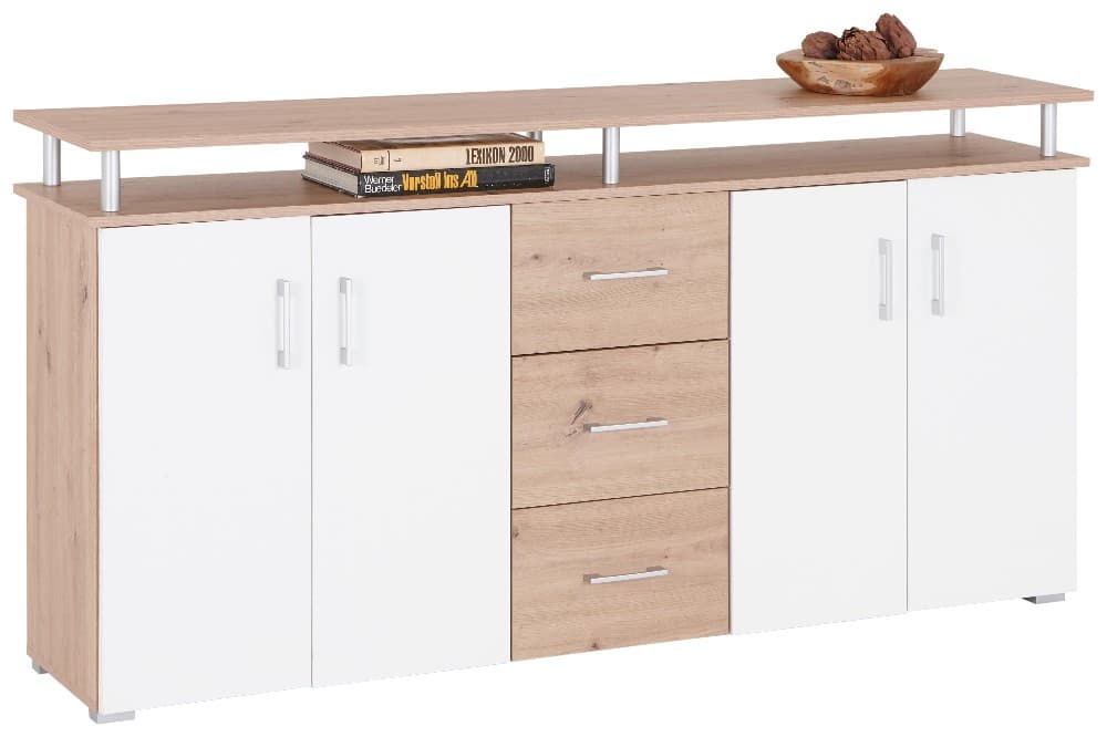 Kommode, 4 Türen, 3 Laden, 1 offenes Fach – Möbelix
