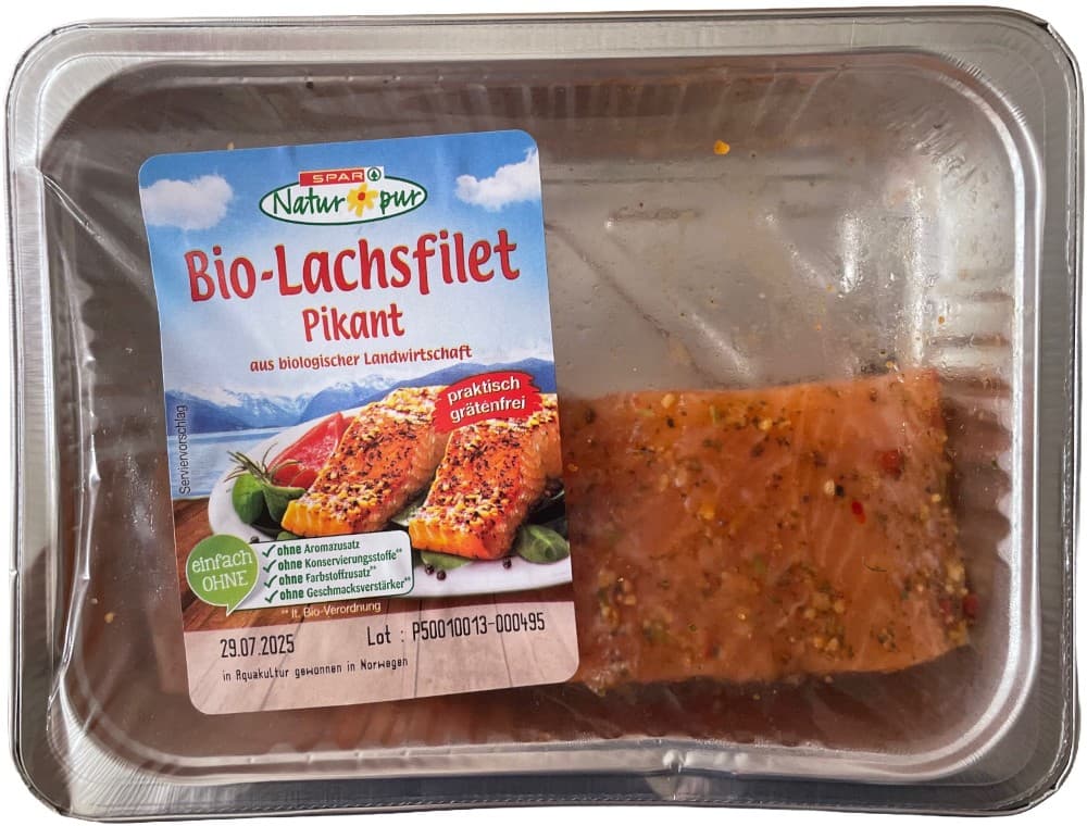 SPAR Natur*pur Bio-Lachsfilet Pikant, 200 g – Spar