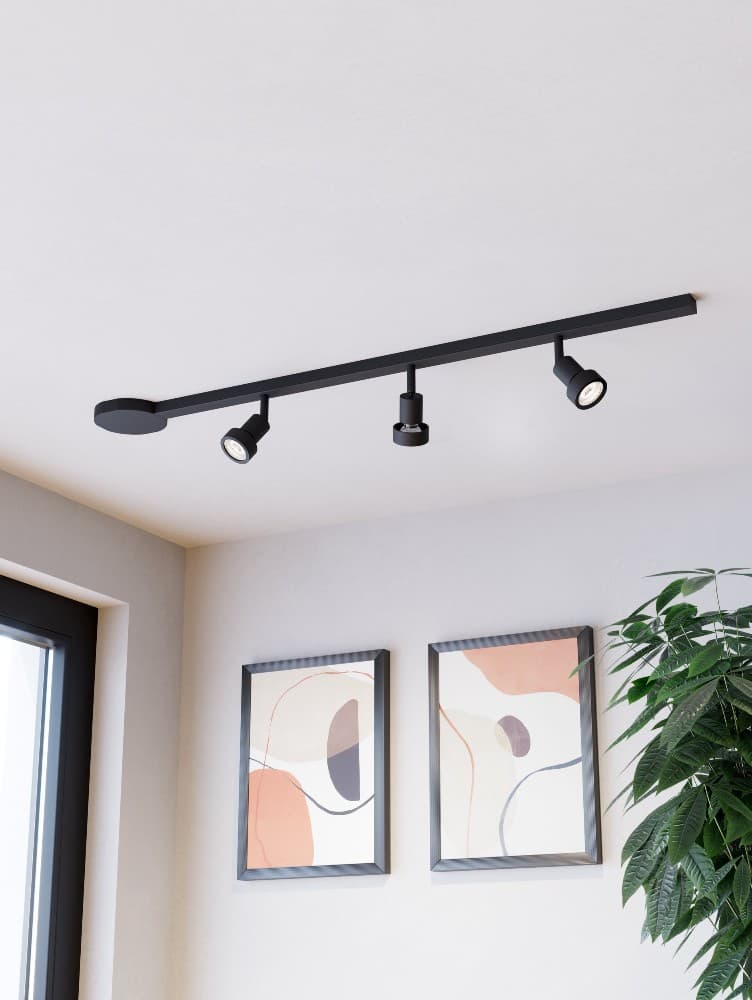 Hochvolt-Schienensystem EASY TRACK Starterset, 3 Spots, L: 102 cm – Bauhaus