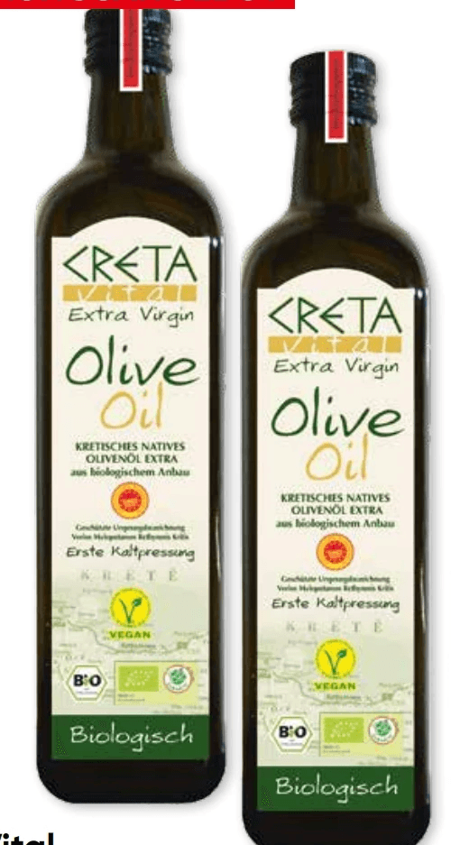 Creta Vital Extra Virgin Bio-Olivenöl, 1 Liter – Maximarkt